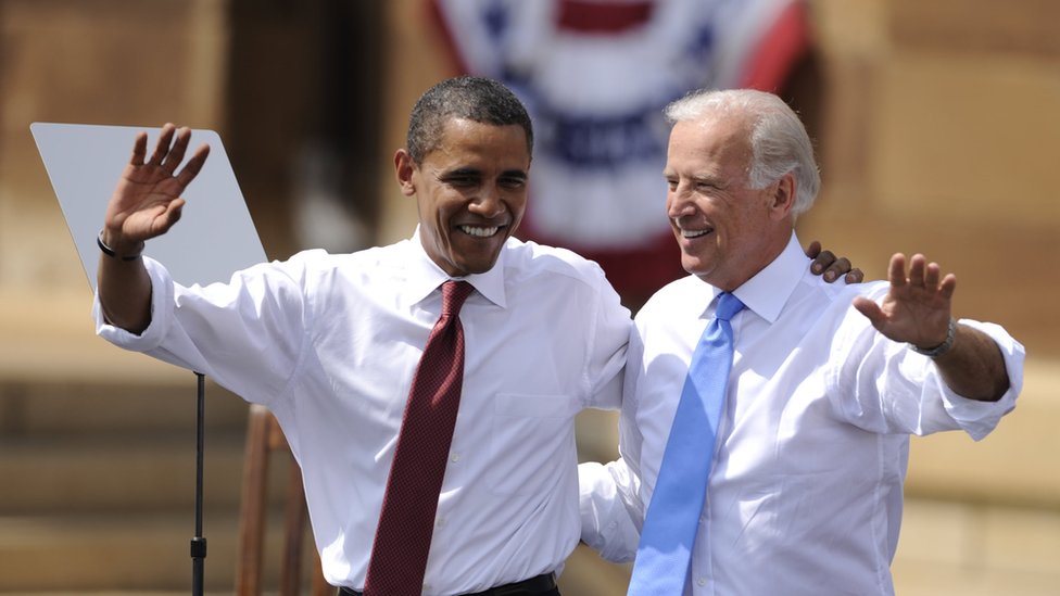 Барак Обама и Джо Байден на предвыборном мероприятии в 2008 году