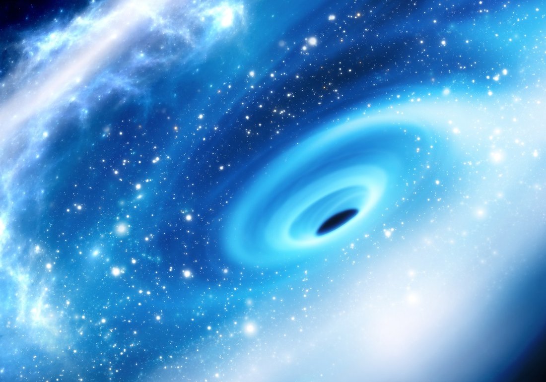 Ilustración del agujero negro supermasivo que se encuentra en el centro de la Vía Láctea
