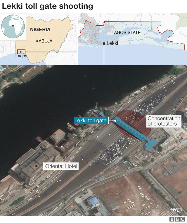 Карта, показывающая, где произошел инцидент в Лагосе