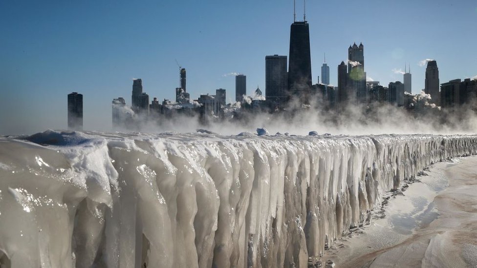 Vista de Chicago congelado Vista de Chicago congelado