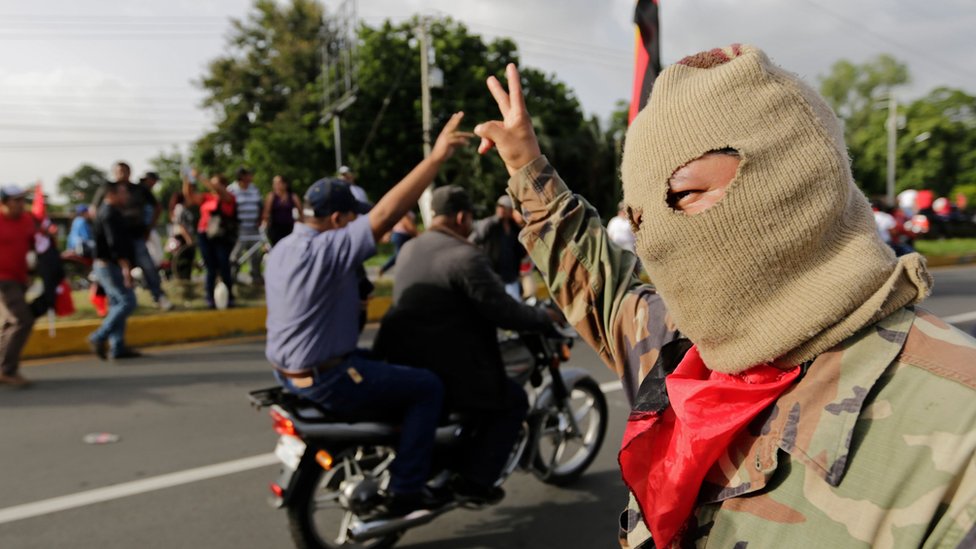 Manifestante en Masaya.