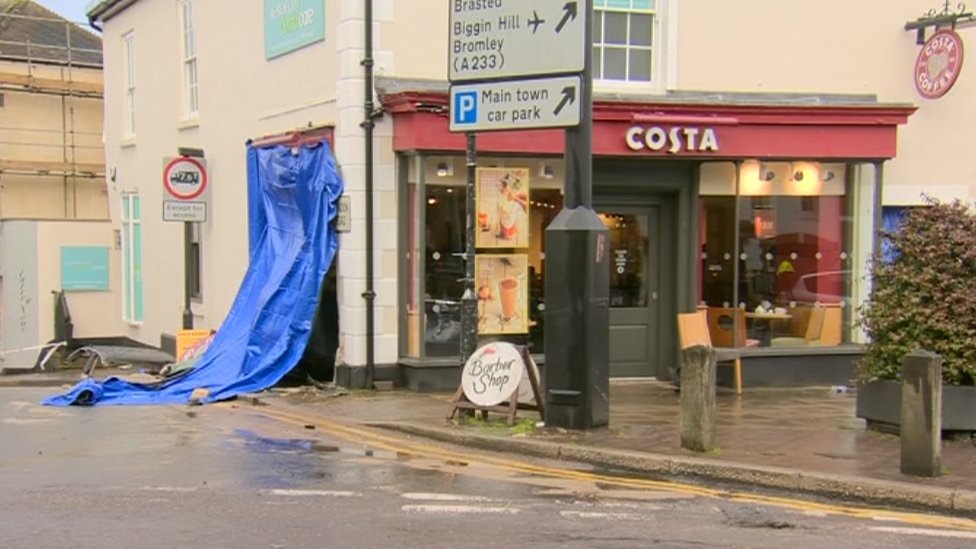 Costa Coffee crash One dead, five hurt, as car hits Kent cafe BBC News
