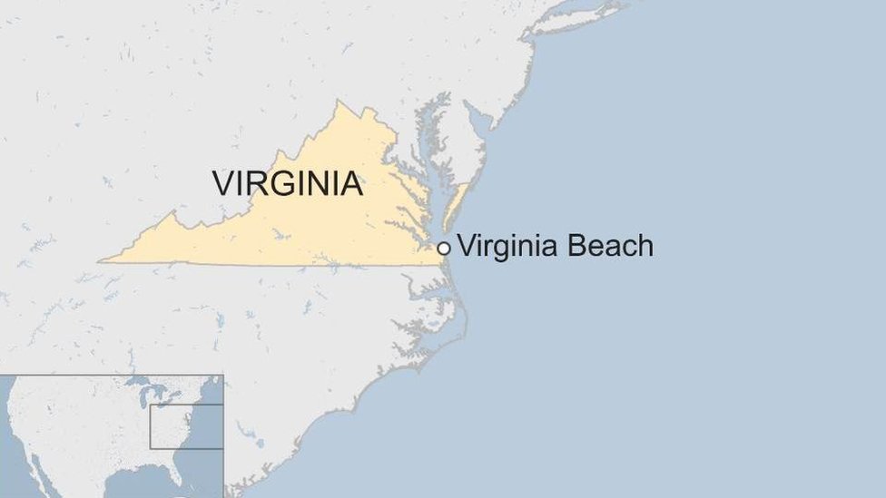 Карта с изображением Вирджинии и Вирджиния-Бич