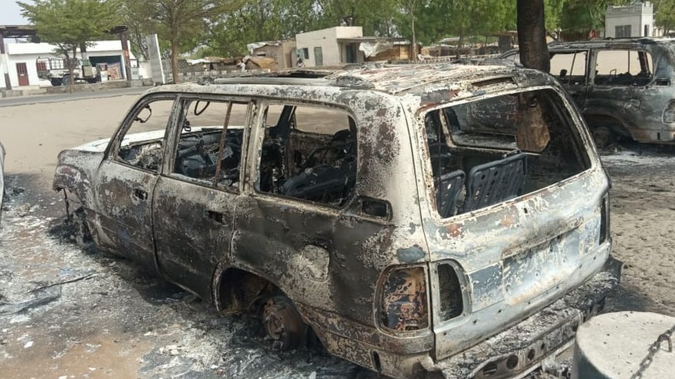 Выгоревший Монгуно, Нигерия - после нападения боевиков 13 июня 202 г.