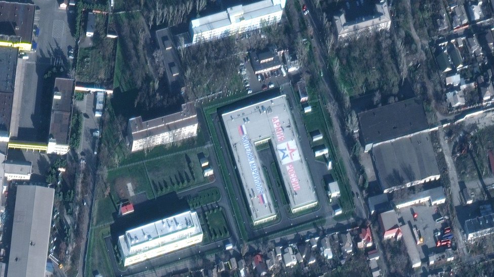 The newly constructed Russian military base in Mariupol