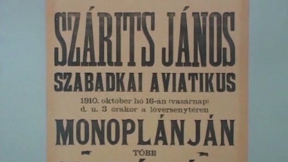 Reklamni plakat za prvi let Ivana Sarića
