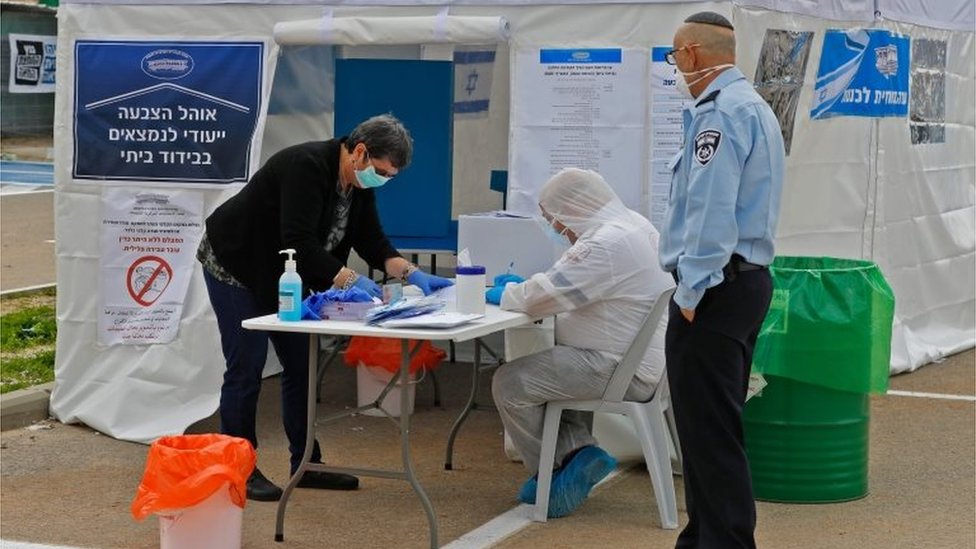 Избирательный участок для избирателей, находящихся на карантине в Израиле (02.03.20)