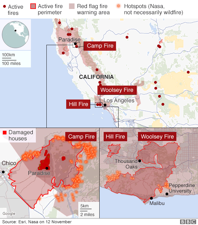 California wildfires Town of Paradise will need 'total rebuild' BBC News