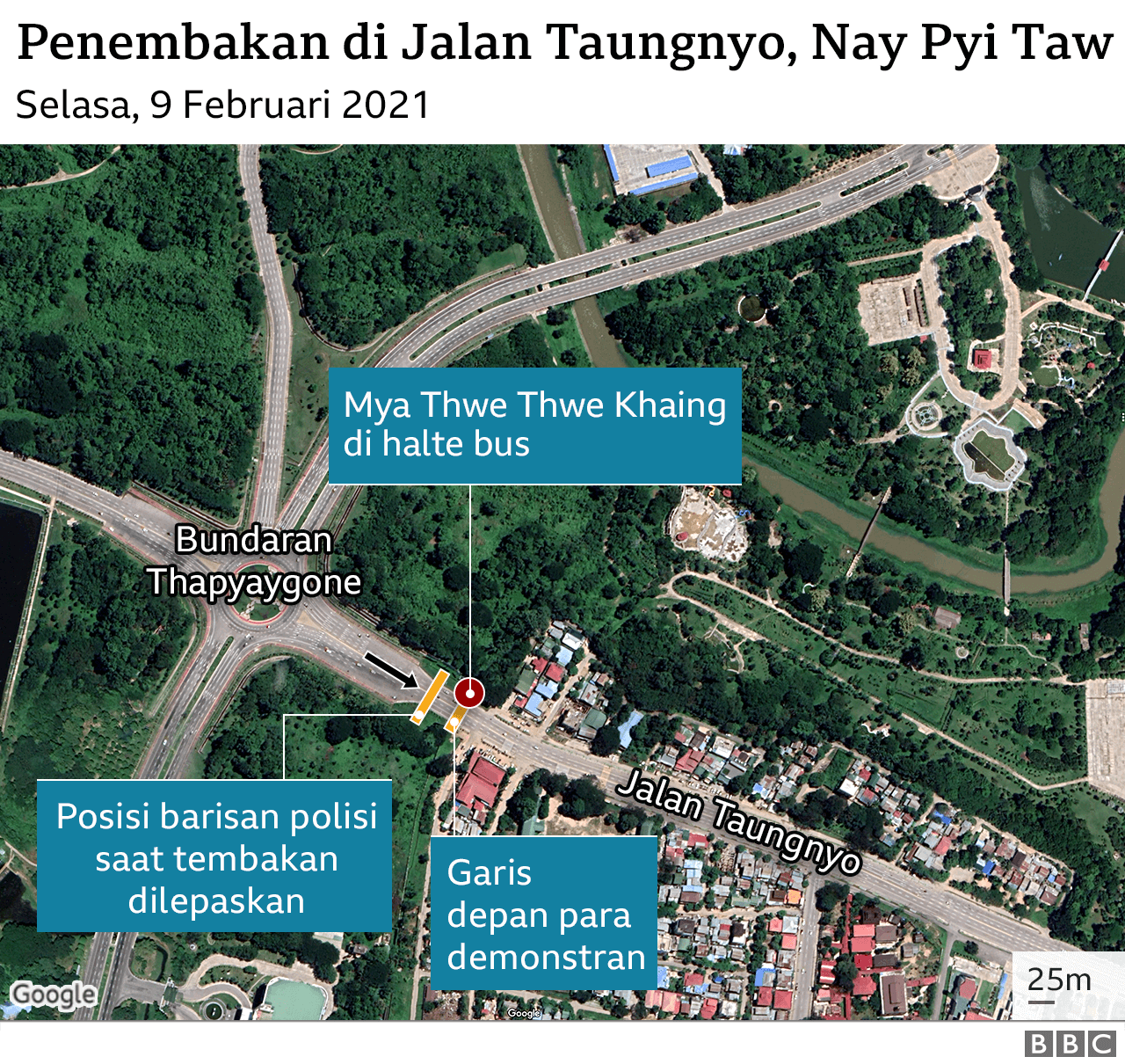 Peta tempat penembakan