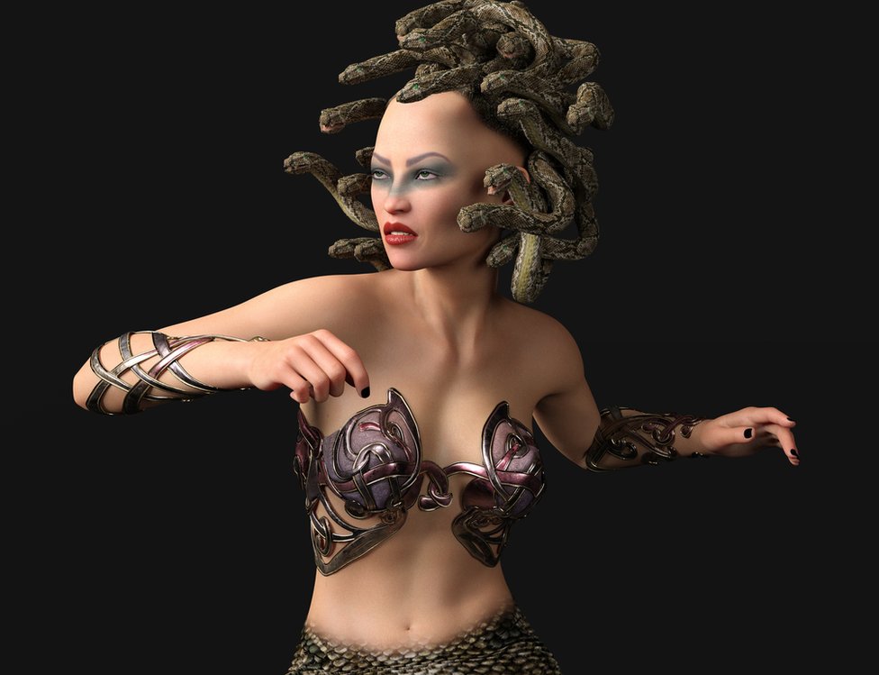 Una representación 3D de Medusa