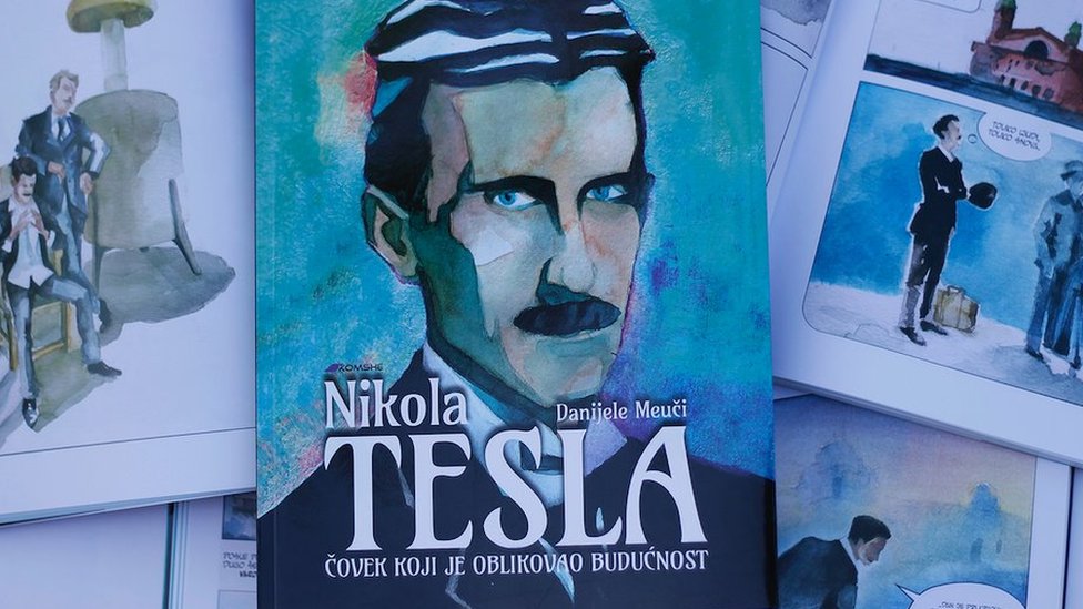 Naslovna strana grafičke novele "Nikola Tesla: Čovek koji je oblikovao budućnost"