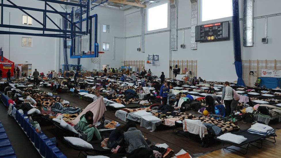 Un albergue para refugiados de guerra en Polonia