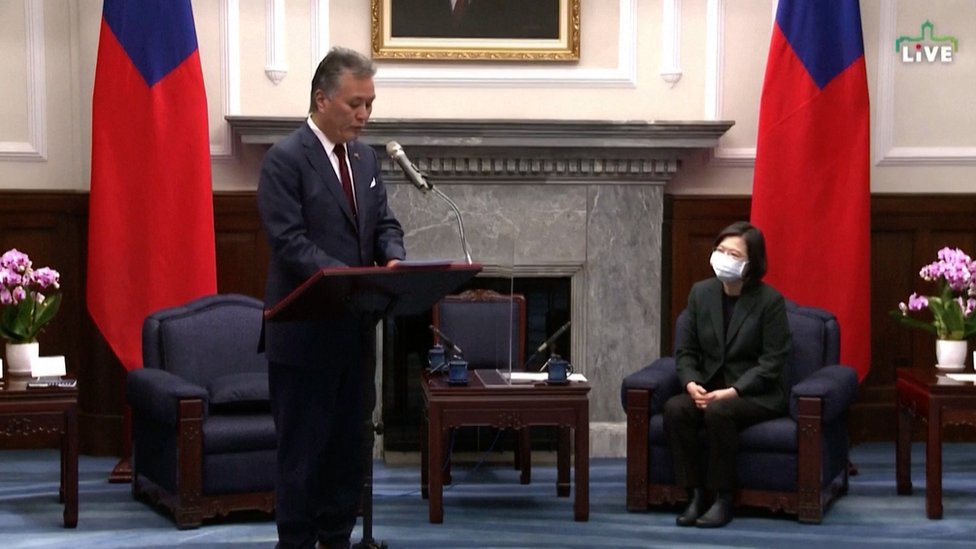 訪台的美國議員獲台灣總統蔡英文接見。