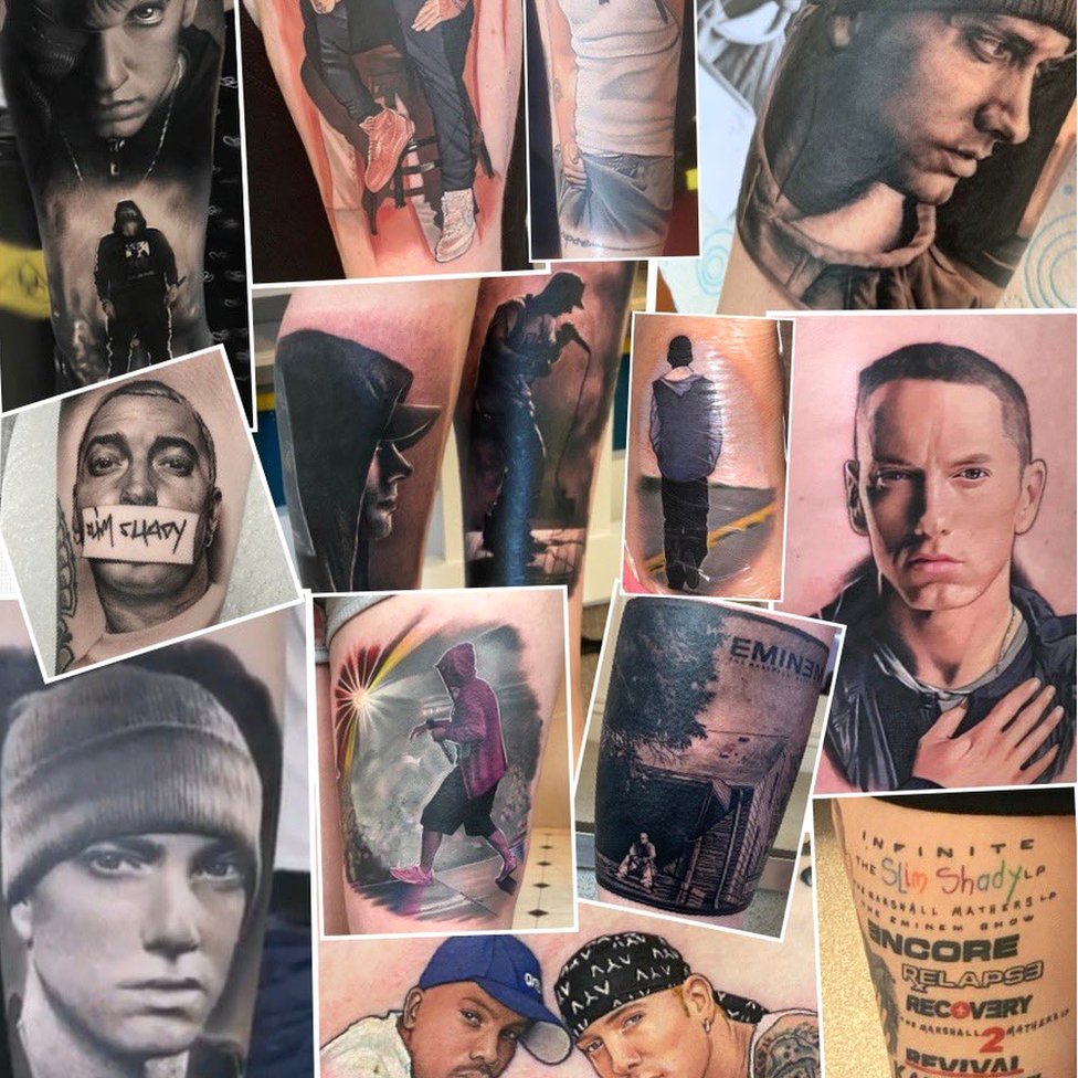 Yarson Tattoo - Healed Eminem portrait. For bookings and more info ⬇️⬇️⬇️  Yarsontattoo@gmail.com | Facebook