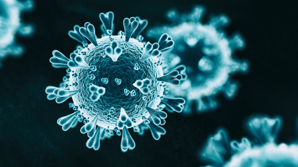 Holograma del coronavirus.