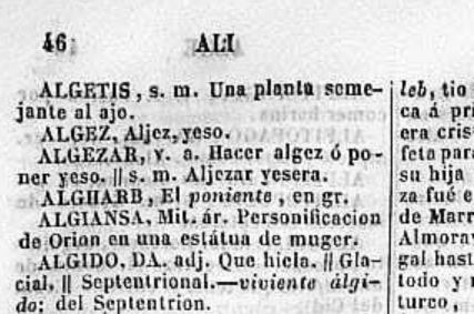 Definición de álgido en el diccionario de 1853 del Nuevo tesoro lexicográfico de la lengua española (NTLLE)