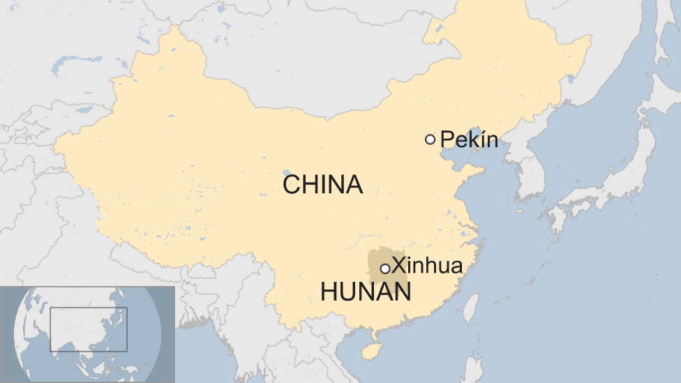 Mapa Xinhua, en China.