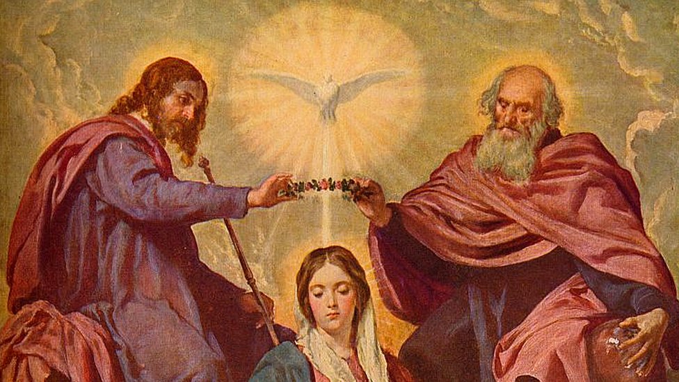 La luz, siempre presente y siempre divina, pero ¿qué es? 'La Coronacion De La Virgen', 1635-1648, (C1934)