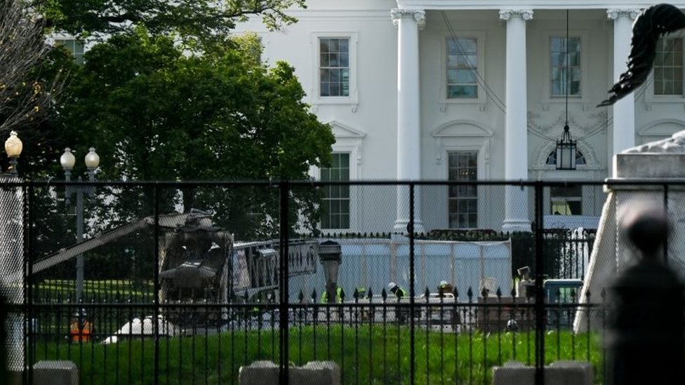 Security fencing has been put up in front of the White House in Washington DC. Photo: 2 November 2020