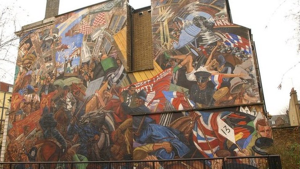 Фреска на Кейбл-стрит в Лондоне