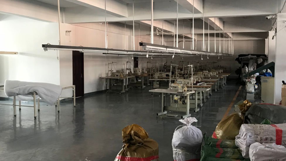 An unused garment factory in the Dandong New District Innovation Institute in Dandong, in China's northeast Liaoning. The factory, started by a Chinese owner, is mostly empty after his North Korean workers returned home after UN sanctions came into effect.