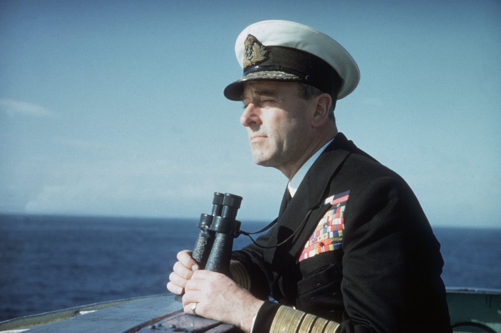 Lord Mountbatten, Commander of the Mediterranean Fleet, on naval exercises at Malta and Gibraltar in 1956