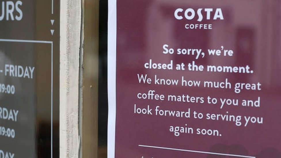 Закрытое отделение сети кофеен Costa