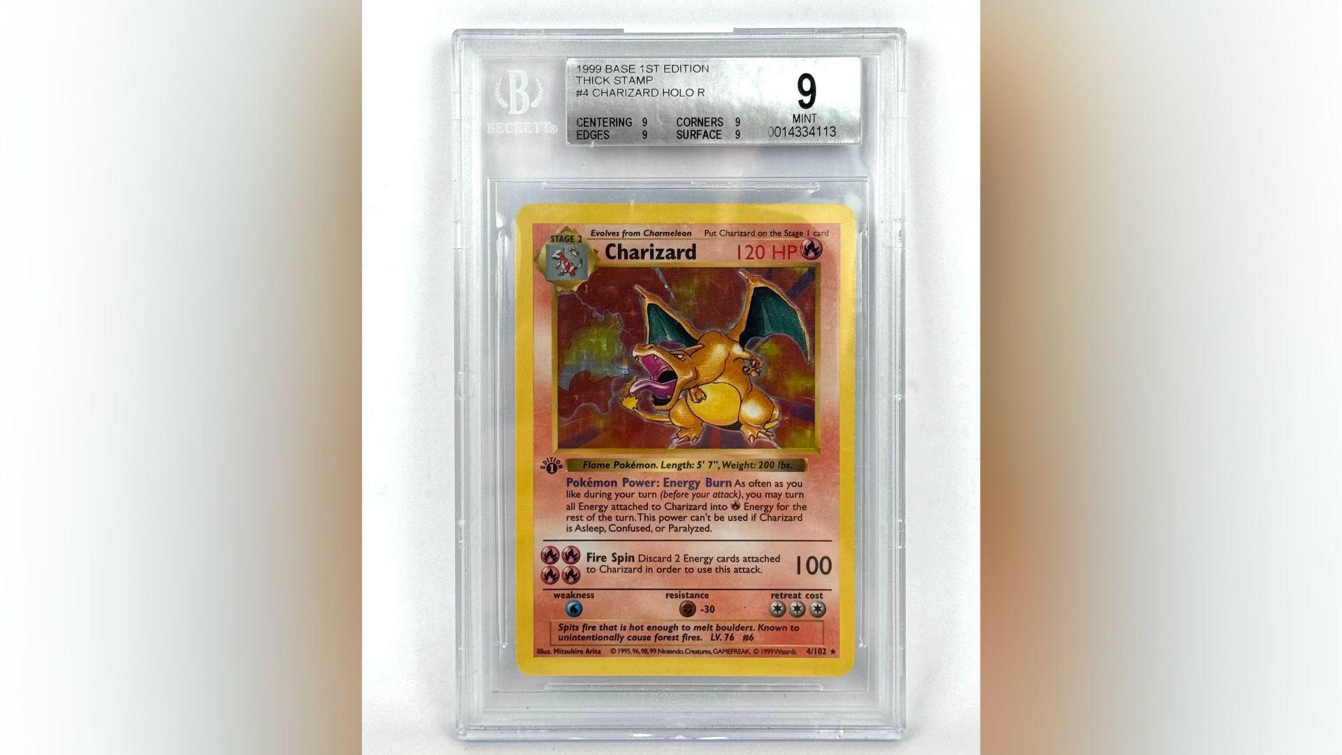 Holy grail' 1990s Pokémon Charizard card sold at auction