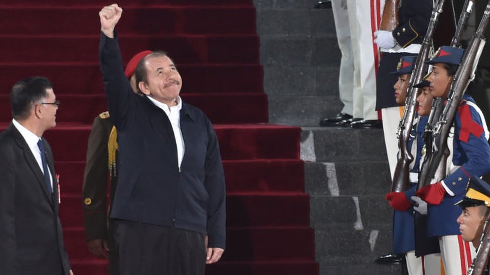El mandatario de Nicaragua, Daniel Ortega, fue uno de los cuatro presidentes latinoamericanos que acompañaron a Maduro.
