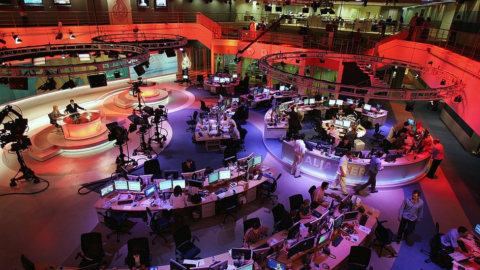 Redação da TV Al Jazeera no Catar