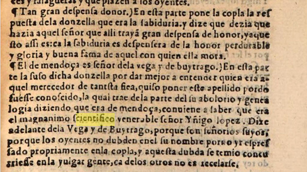 pasaje de "Las Trezientas", obra del poeta español del siglo XV Juan de Mena.