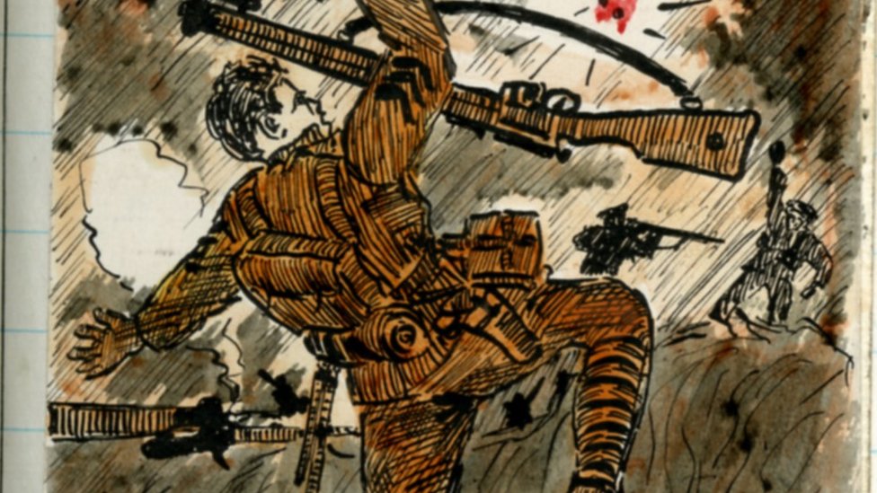 Многие из рисунков Джима Молцаида запечатлели ужас траншейной войны