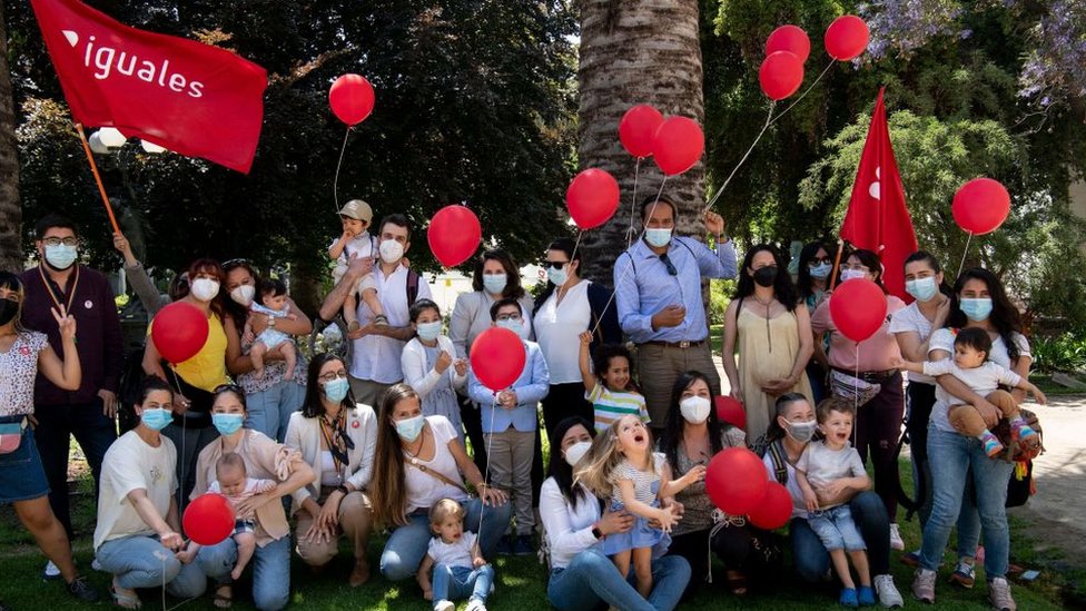 Manifestación en Chile a favor del matrimonio igualitario.