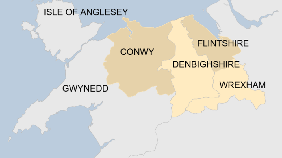 Карта северного Уэльса