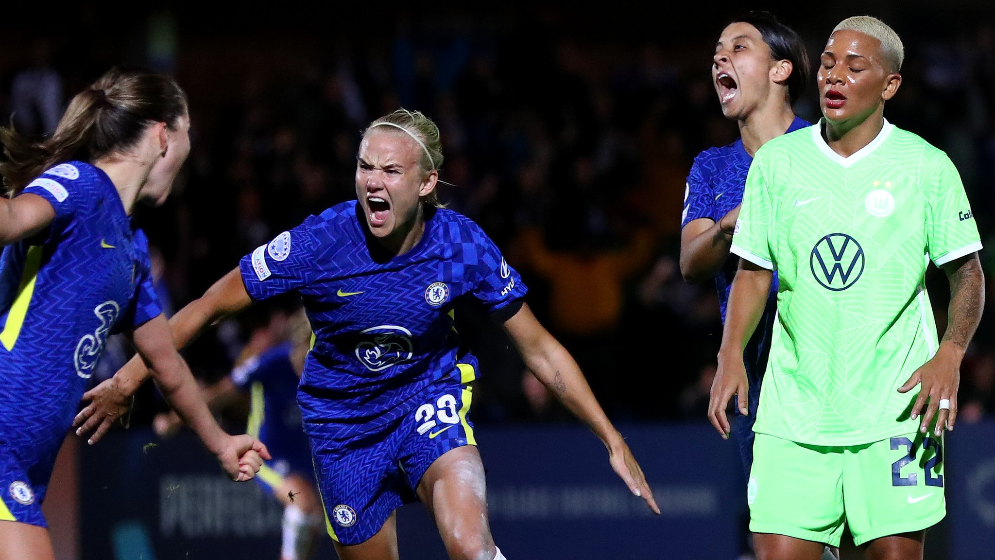 Women's Champions League: Pernille Harder rescues point for Chelsea against Wolfsburg