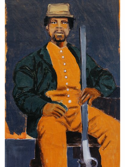 Una pintura en honor a Mundrucu realizada en 2020 por el artista Moisés Patrício para el libro Enciclopedia Negra