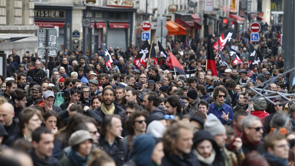 Los sindicatos organizaron manifestaciones el 1 de Mayo en París. Manifestaciones el 1 de Mayo en París