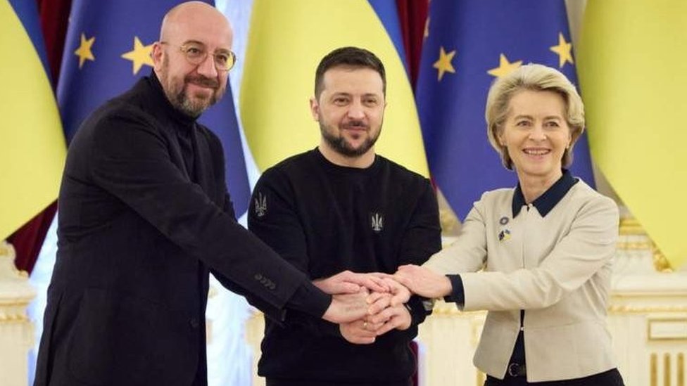 Лидеры в Евросоюза в Киеве заявили, что будущее Украины - в ЕС, но конкретных дат не назвали
