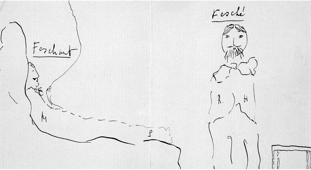 'Autorretrato con Reynaldo Hahn', dibujado por Marcel Proust.