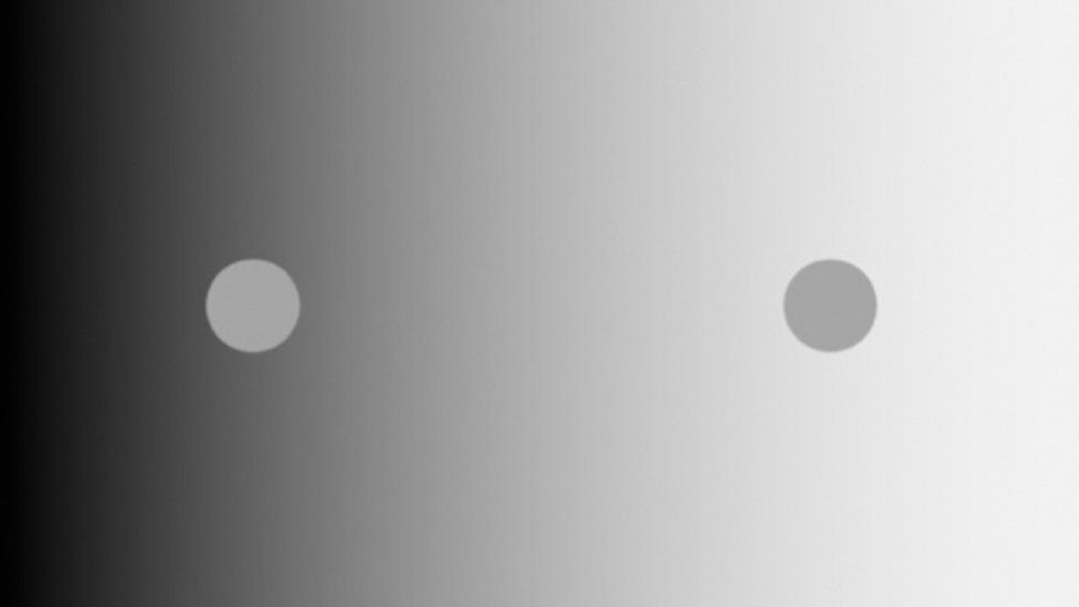 Imagen de puntos grises que representan "contraste de brillo simultáneo".