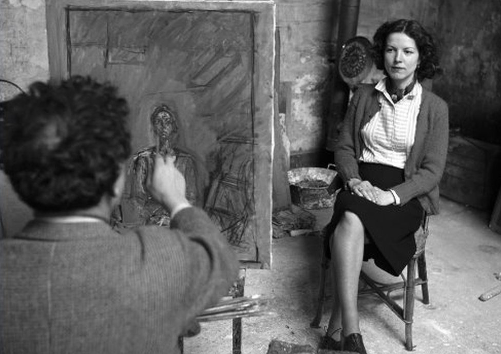 Bu resimde Weiss, 1954'te karısı Annette'i çizerken sanatçı ve heykeltıraş Alberto Giacometti'yi yakalamıştı