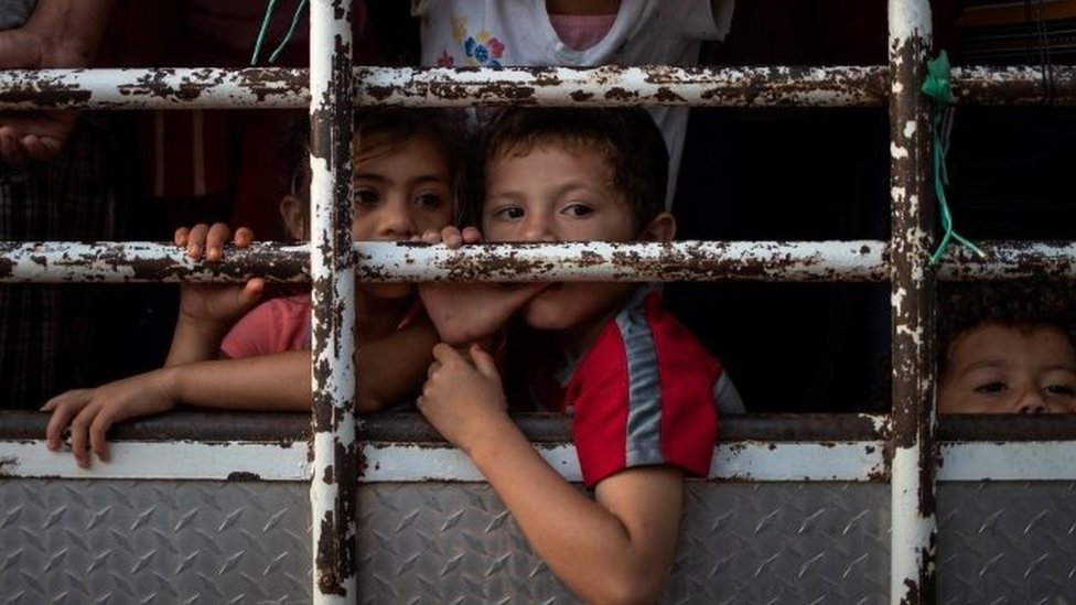 Гондурасские дети из каравана мигрантов из Центральной Америки в Мексике. Фото: 26 октября 2018 г.
