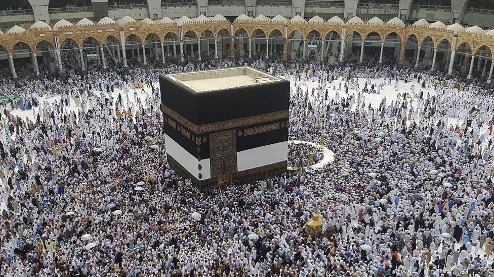 Thousands of Muslim pilgrims circule around the Kaaba during the Hajj in September 2016