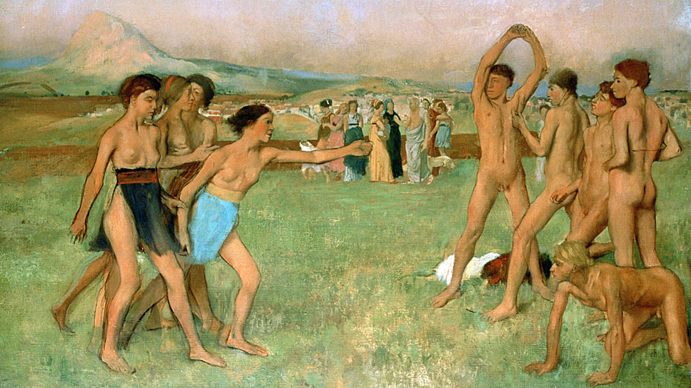 'Jóvenes espartanos ejercitando', circa 1860. Edgar Degas. National Gallery, Londres