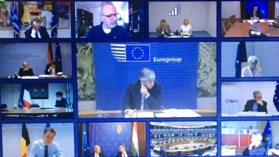 Видеоконференция министров Еврогруппы