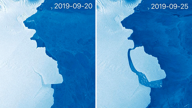 Imágenes satelitales del iceberg Amery