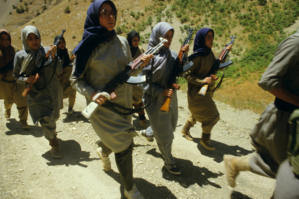 Women MEK fighters training during the Iran/Iraq war (1984)