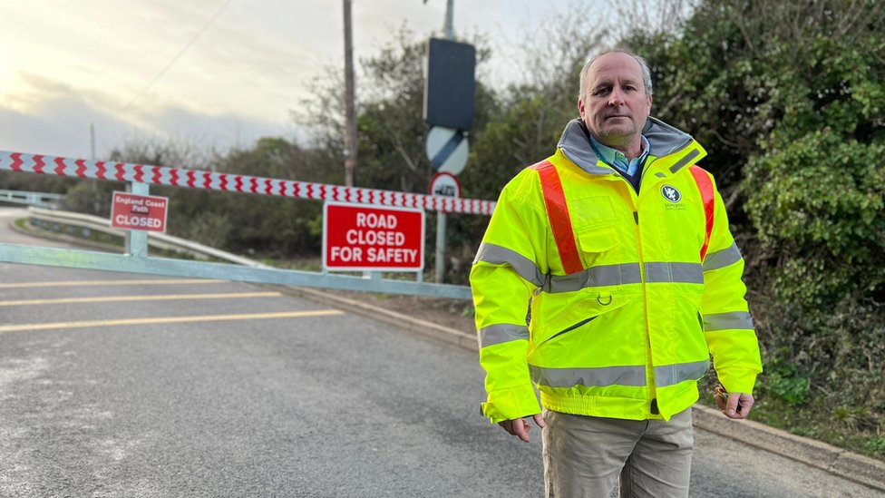 Watchet road at risk of falling down cliff closed