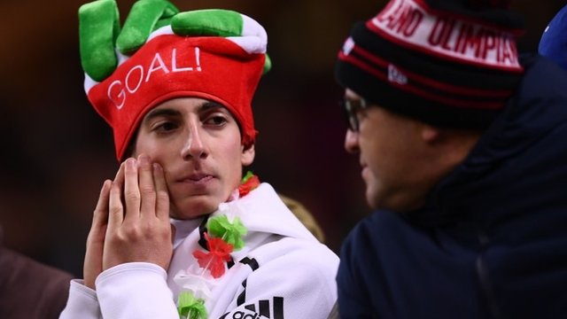 Incredulidad es lo que se veía en los rostros de los seguidores italianos. Italia