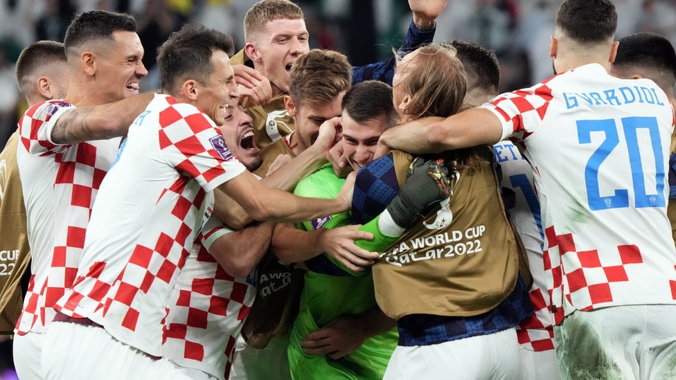 克羅地亞隊在慶祝。